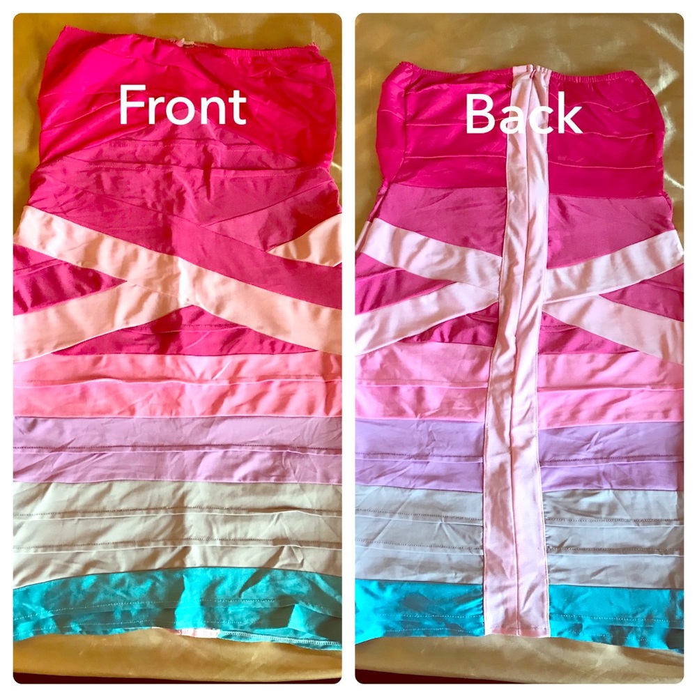 Multicolor strapless dress